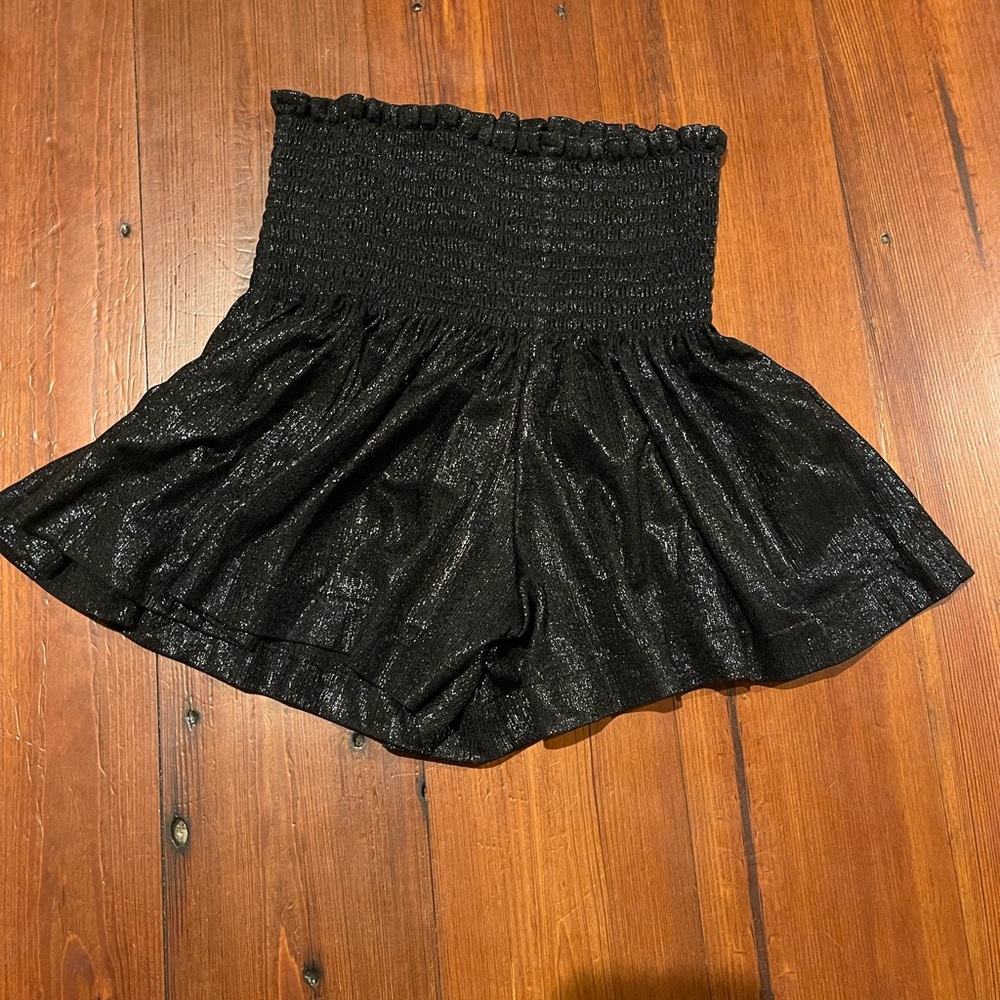 QUEEN OF SPARKLES Black Shimmer Shorts